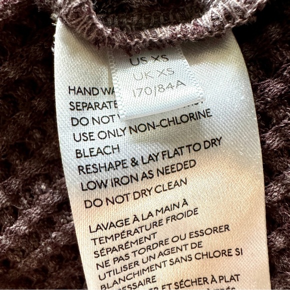 We the Free West End V-Back Top Waffle Thermal Knit Oversized Slouchy Grunge XS - Picture 13 of 14